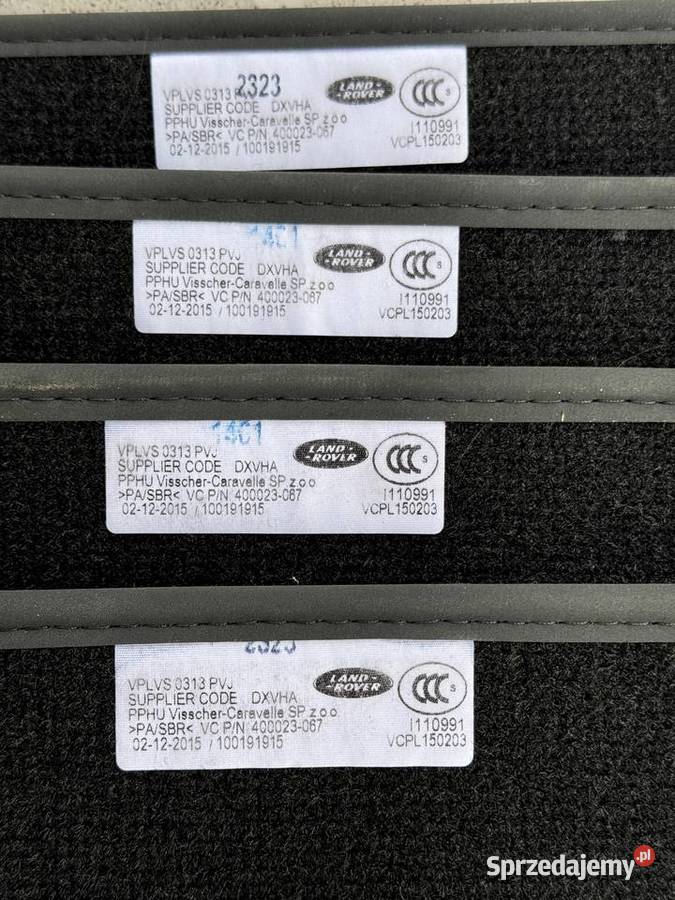 Dywaniki samochodowe Range Land Rover welur Dąbie sprzedam