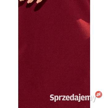 Sukienka z koronką na rękawkach Margaret bordowa