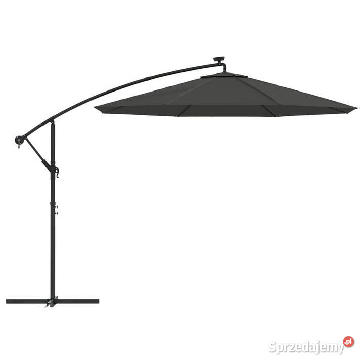Parasol wiszący z LED i stalowym słupkiem 300 mazowieckie