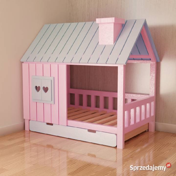 Domek łóżeczko drewniane dla dziecka 80x160 RATY