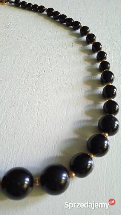 CZARNE KORALE CZARNY SZLIFOWANY KAMIEŃ GRANITU wielkopolskie