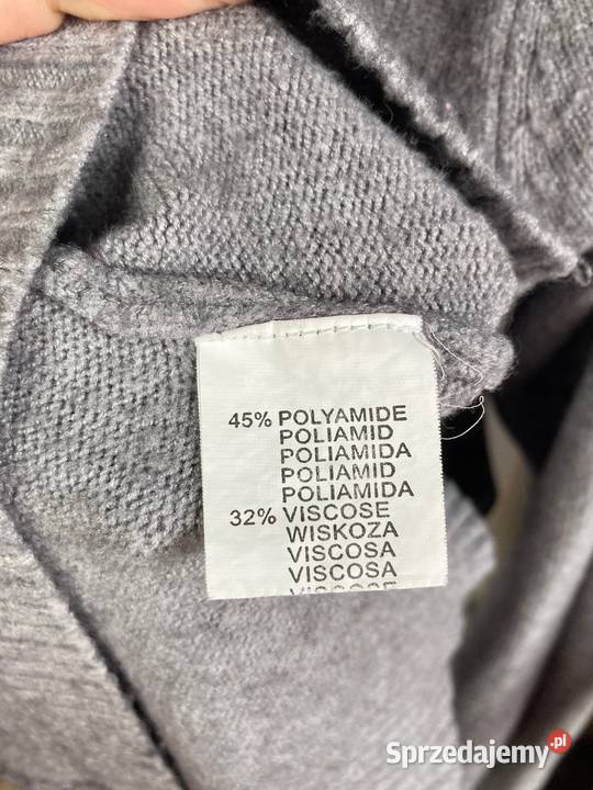 Szary ciepły dłuższy sweter Monnari warkocze S M Monnari Nisko