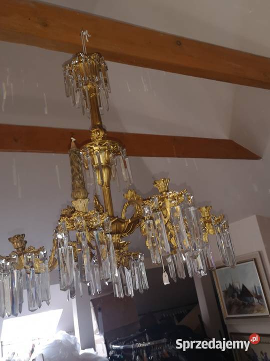 Żyrandol pozłacany na 8 świec pomorskie Gdańsk