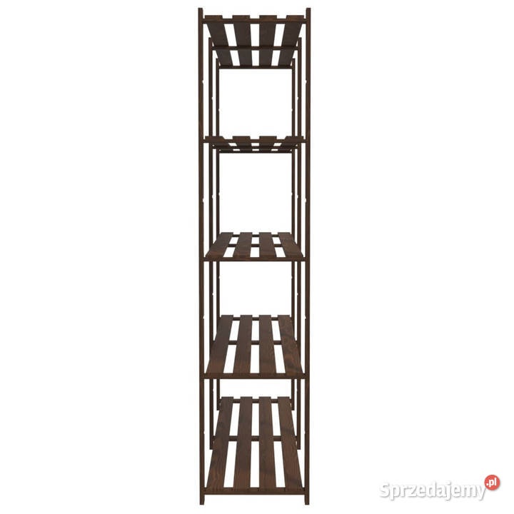 Regał z 5 półkami brązowy 170x38x170 lite drewno