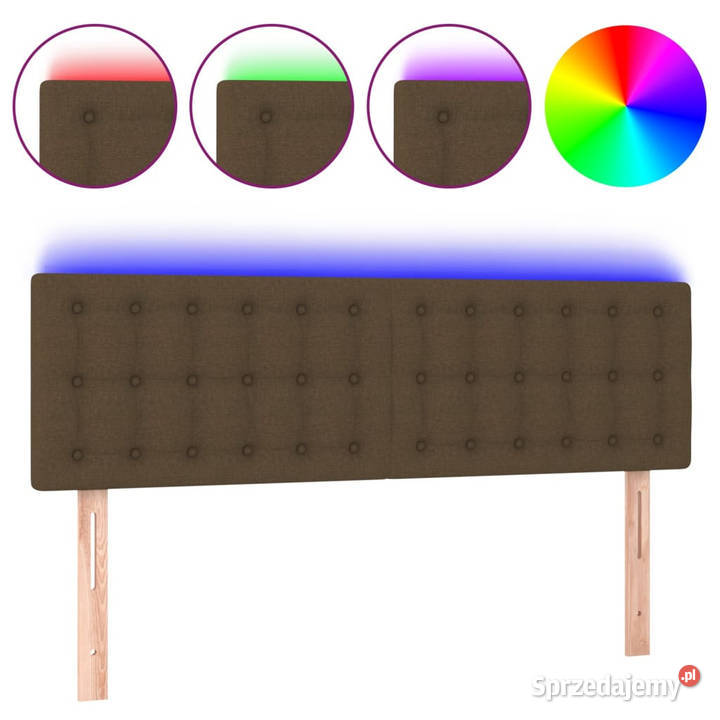 Zagłówek do łóżka z LED ciemnobrązowy 144x5x7888 Warszawa