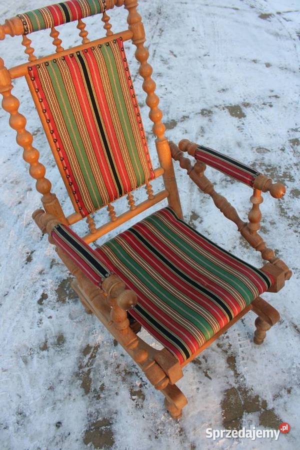 Drewniany Fotel bujany Fotele i krzesła obrotowe zachodniopomorskie Rożnowo Nowogardzkie