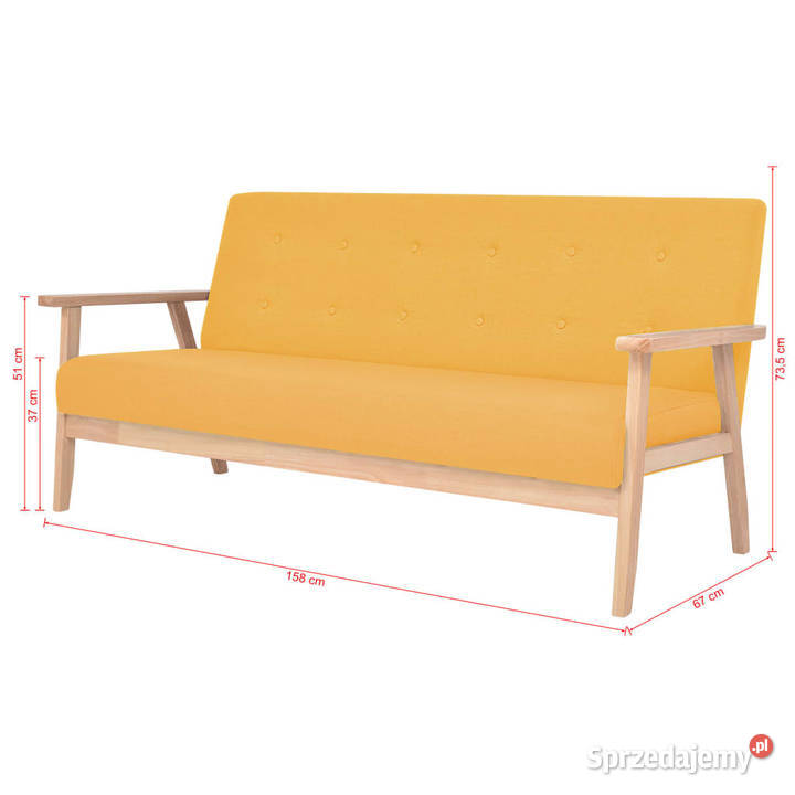 3osobowa sofa tapicerowana żółta WM244659 Warszawa