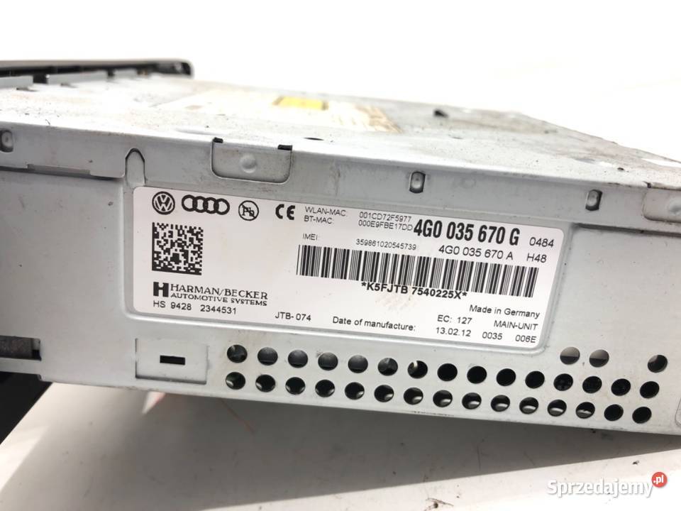 RADIO CZYTNIK MMI AUDI A6 C7 4G0035670G 1118 podkarpackie