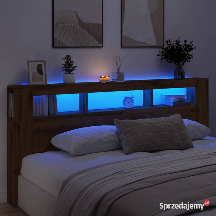 Wezgłowie łóżka z LED dąb artisan 220x185x1035 Warszawa