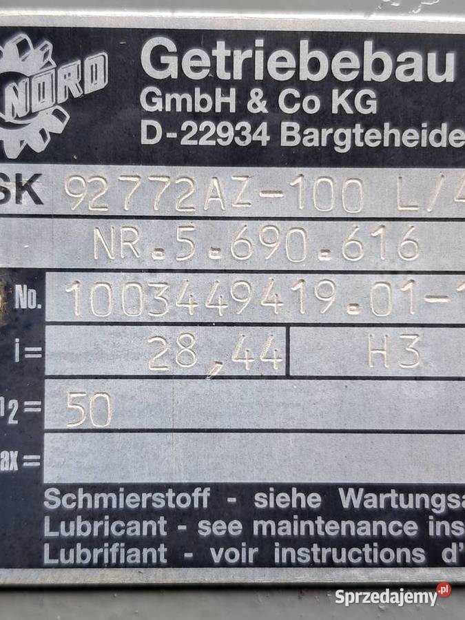 Motoreduktor 22 kW50 obr Leszno sprzedam