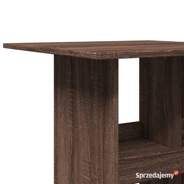 Stolik barowy z półkami brązowy dąb 60x60x102 Warszawa