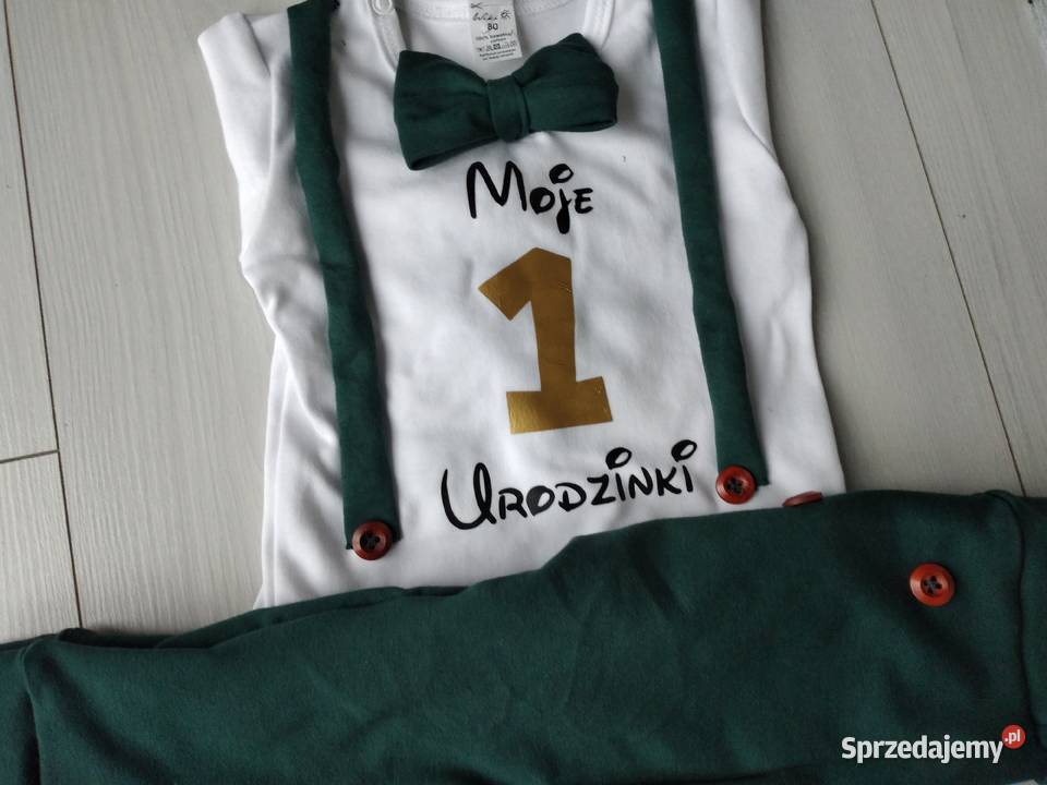 Komplet na kratka chaber urodziny chłopiec kolorowy