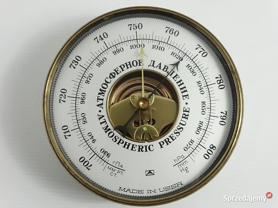 Unikalny Barometr Aneroid MADE IN USSR Vintage Antyki Biłgoraj