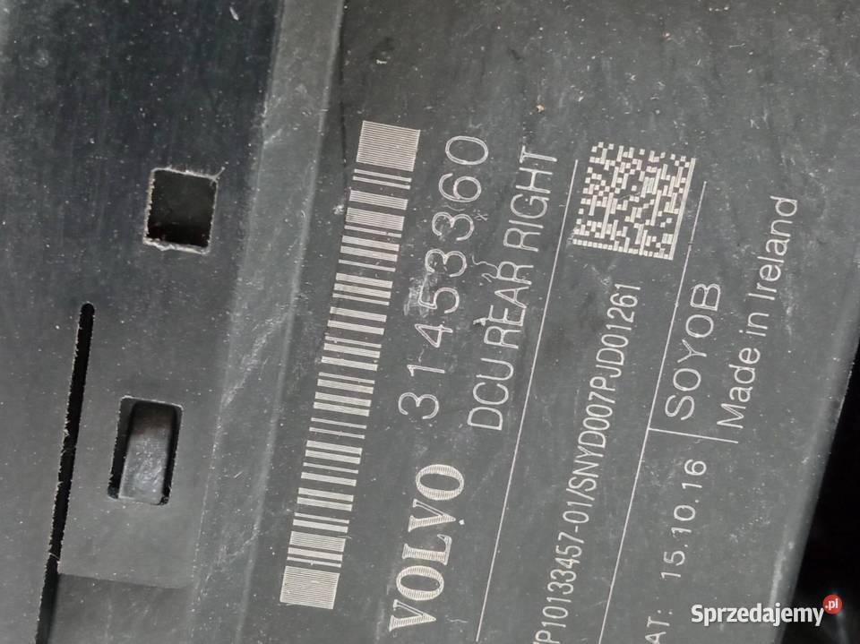 MECHANIZM SZYBY PRAWY TYŁ SEDAN 31453360 Volvo osobowe Mechanizmy opuszczania szyb