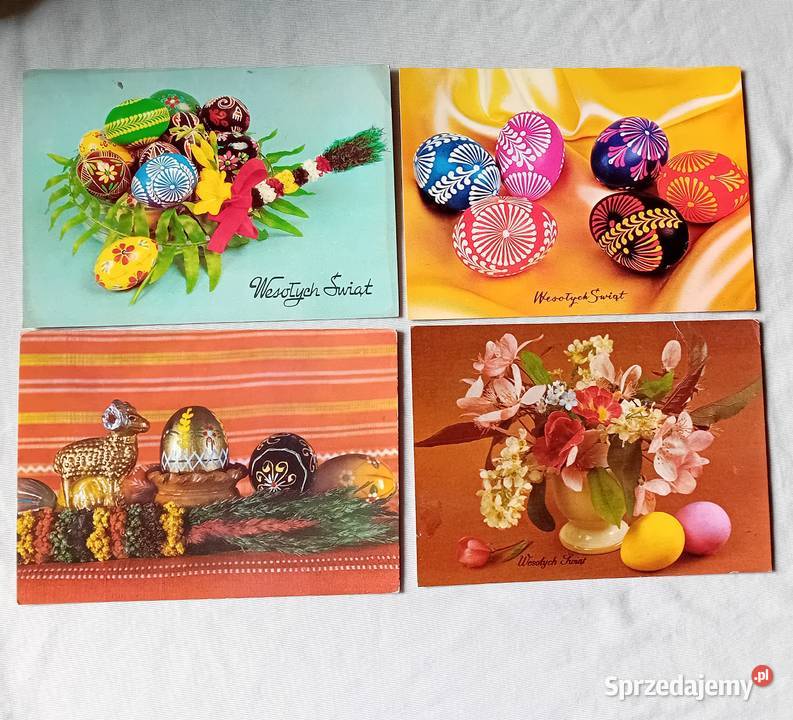 Zestaw 4 pocztówek wielkanocnych KAW 197881 r wielkopolskie Koźminek