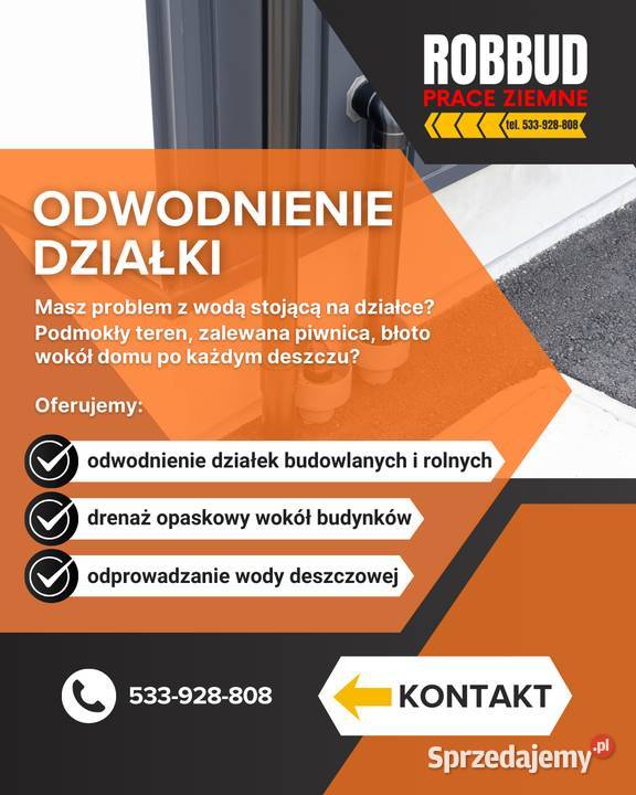 Odwodnienie działki Drenaż mazowieckie