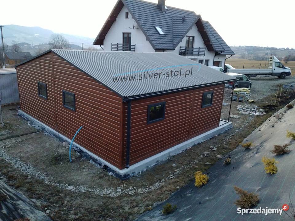 Garaż blaszany drewnopodobny z wnęką 8x6 8x5 8x7 łódzkie Brzeziny