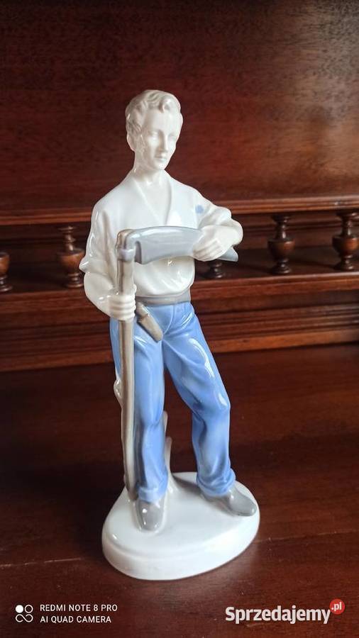 Figurka Kosiarz Sygnowana GDR 9570 Gdańsk