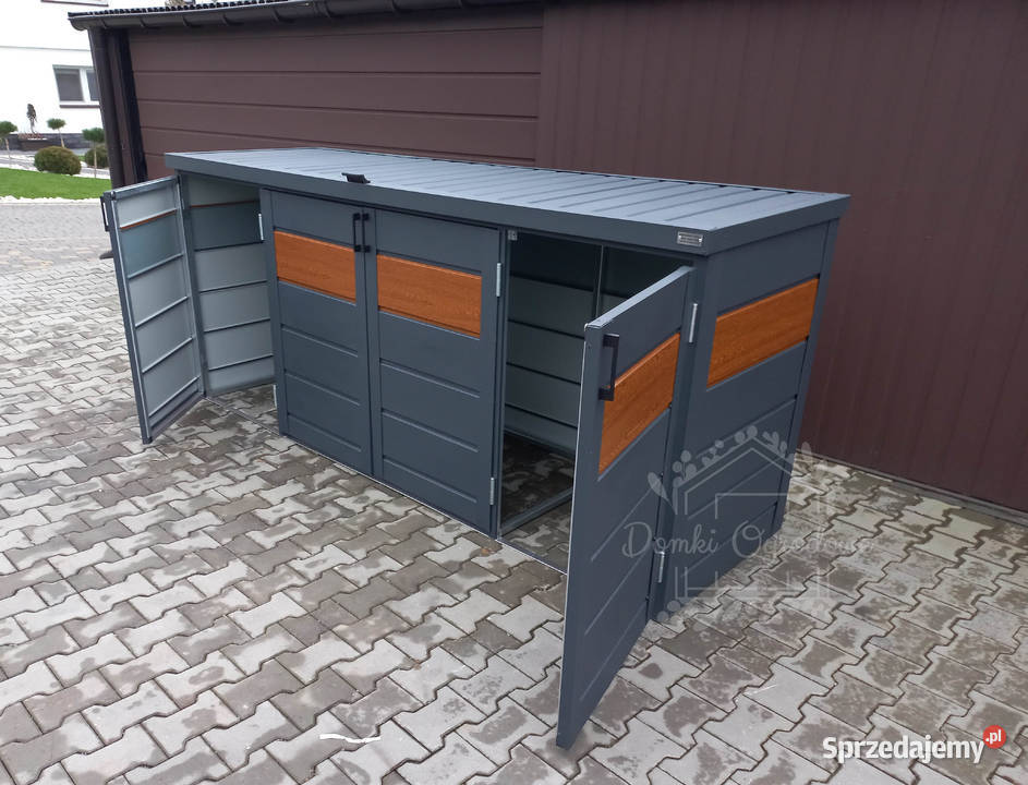 Zabudowa koszy na śmieci wiata 275x80x120 4x240L Czersk