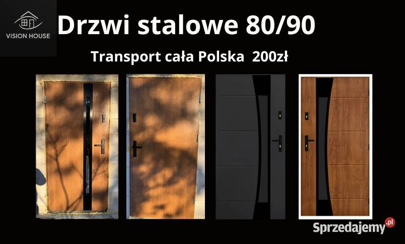 Drzwi stalowe 8090 Antracyt złoty dąb orzech Drzwi zewnętrzne