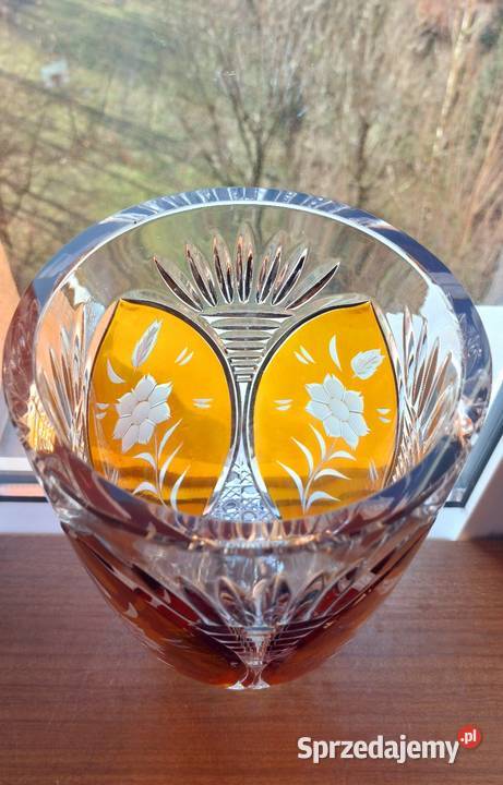 Piękny wazon kryształowy PRL Porcelana i szkło Wrocław