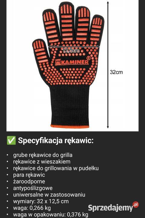 Zestaw grillowy 10w1rękawice 800 stopni C Zawory