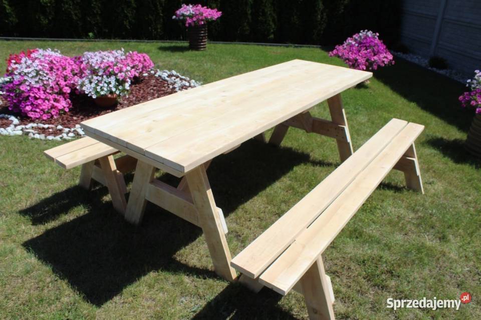 STÓŁ OGRODOWY 220 72 ŁAWKI 220 26 SOSNA Ławy i ławki