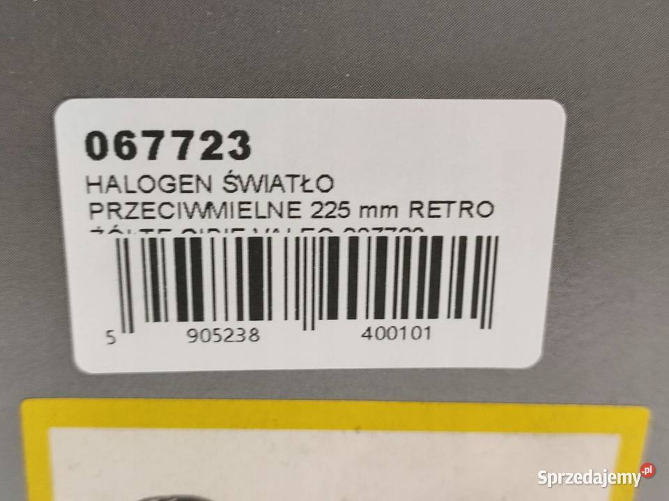 HALOGEN ŚWIATŁO PRZECIWMIELNE 225mm RETRO ŻÓŁTE