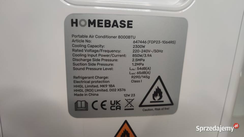 Klimatyzator przenośny Homebase 8000 BTU Jadowniki sprzedam