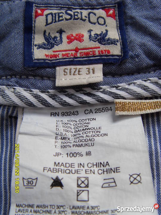 SPODNIE JEANSOWE KHAKI DIESEL WROCŁAW Odzież codzienna Wrocław