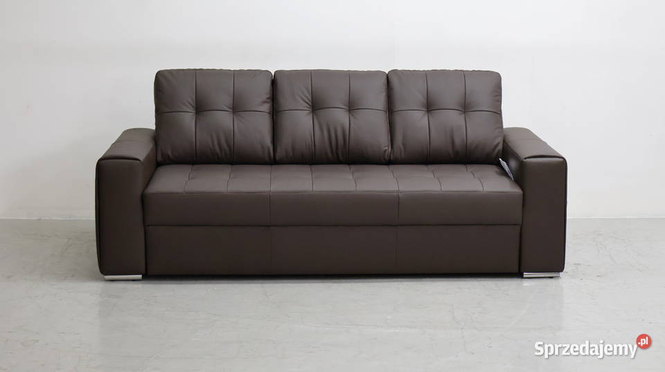 3 osobowa sofa kanapa brązowa SKÓRA naturalna Poznań