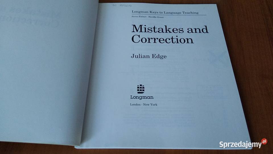 Mistakes and correction Julian Edge ISBN 0582746264 Gdańsk