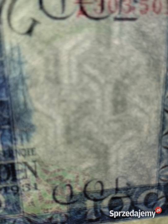 WOLNE MIASTO GDAŃSK 100 gulden 1931 UNC seria DA Numizmatyka Białystok