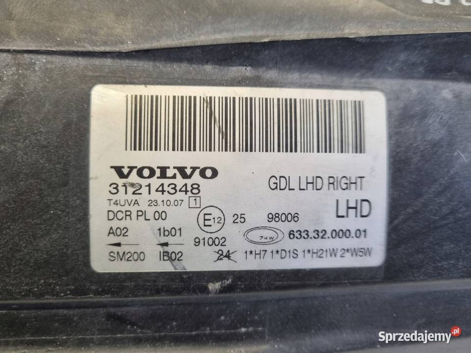 LAMPA Volvo V70 III S80 II PRZEDNIA PRAWA XENON Oświetlenie lubelskie Chełm