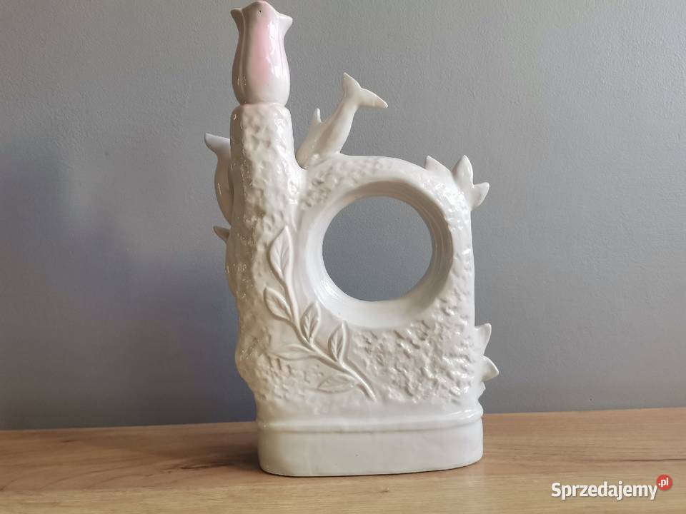 Stara porcelanowa oprawka obudowa zegara Delfiny Katowice