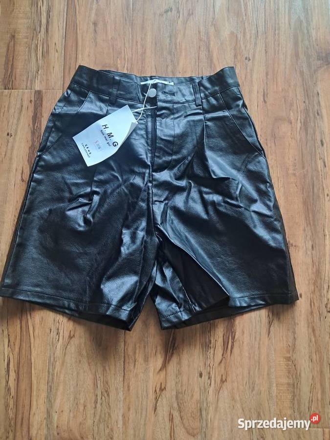 nowe czarne spodenki z ekoskóry rozmiar na metce Sandomierz sprzedam