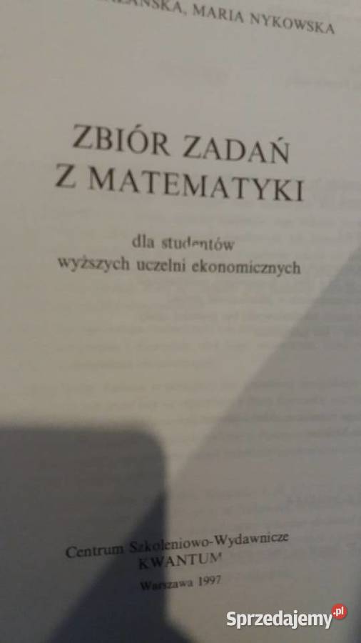 zbiór zadań z matematyki Nykowska Warszawa