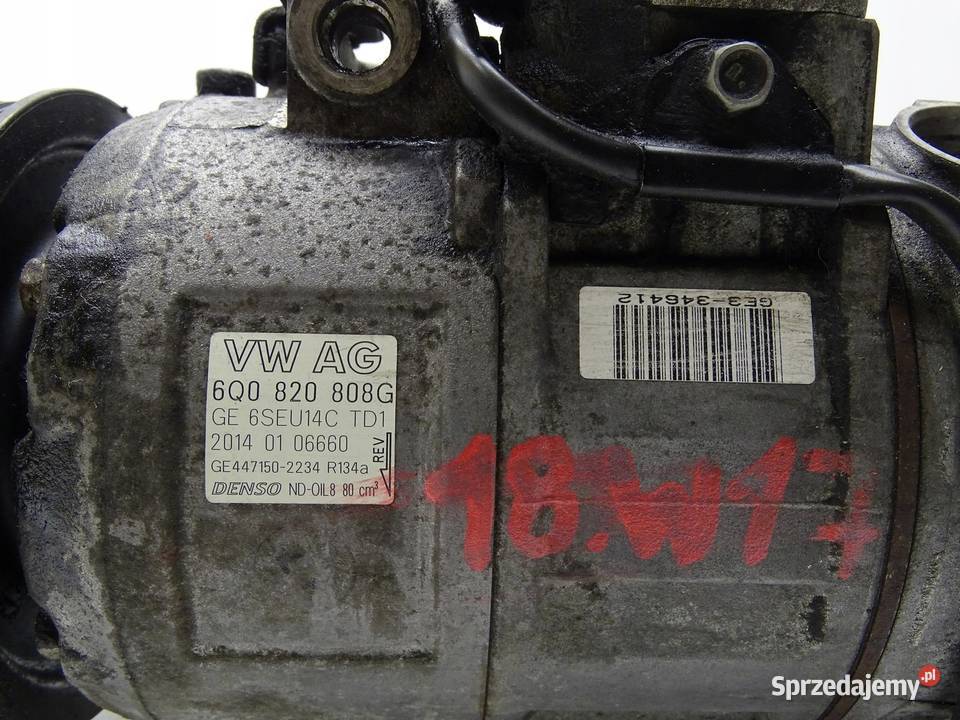 SPRĘŻARKA KLIMY KLIMATYZACJI 12 16V 6Q0820808G