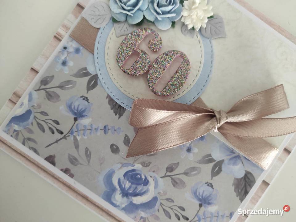 Kartka ręcznie robiona na urodziny z kwiatami Łódź