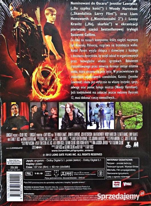 IGRZYSKA ŚMIERCI JENNIFER LAWRENCE DVD KS Filmy Kalisz