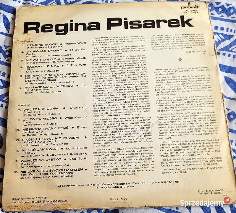 Regina Pisarek Utajone Słowo Płyta winylowa z Płyty i kasety Chełmno