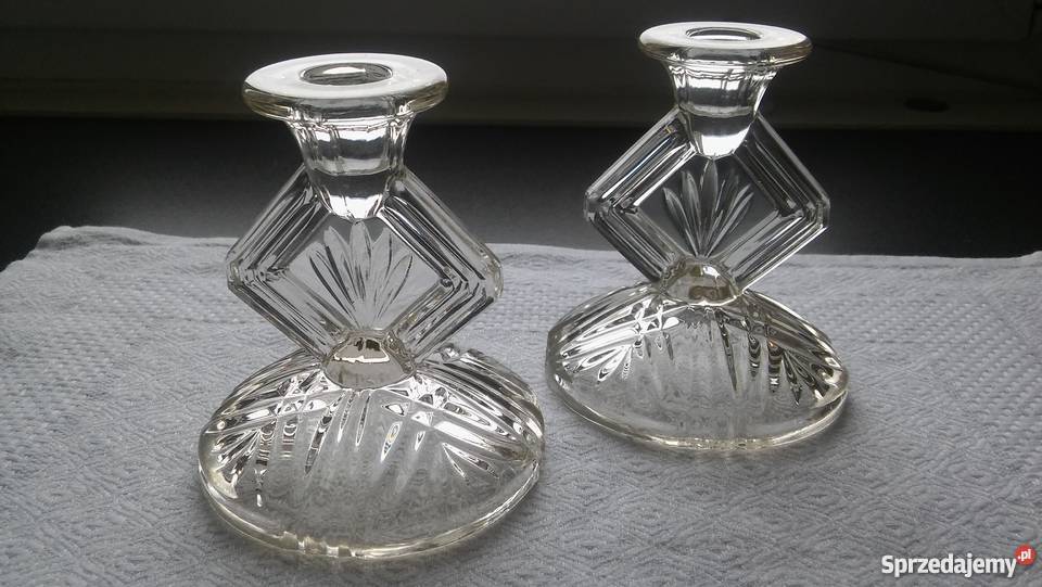 Dwa świeczniki szkło na prezent średnia wysokość Ceramika i szkło Gdańsk