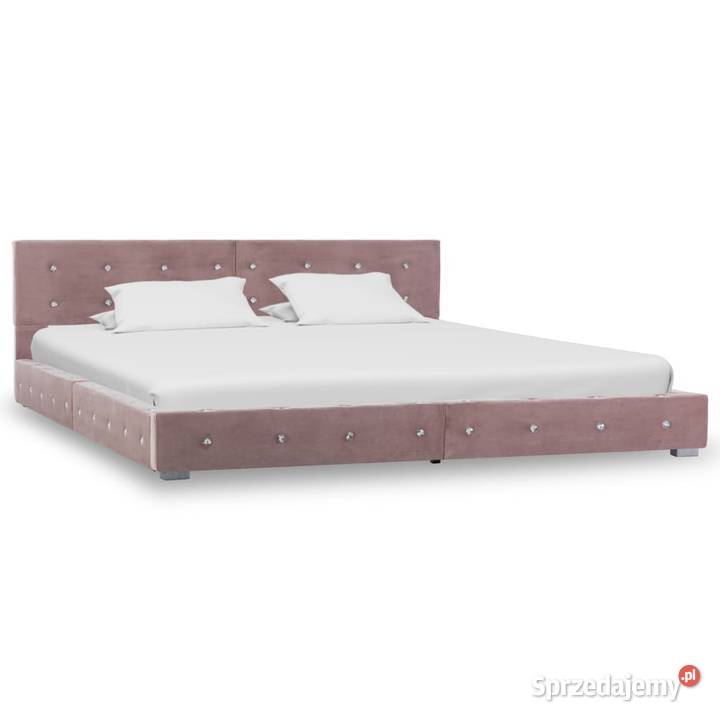 vidaXL Rama łóżka, różowa, tapicerowana aksamitem 280400