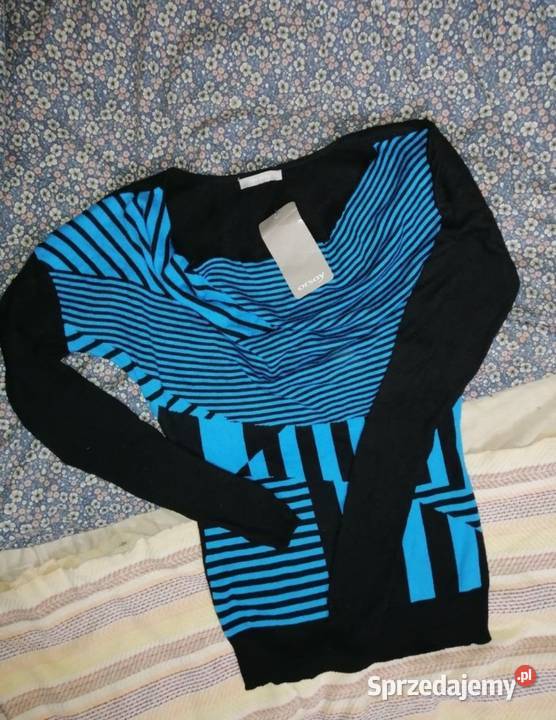 ORSAY czarnoniebieski sweter sweterek w paski czarny Leszno