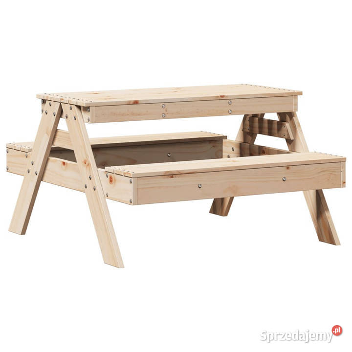 Stół piknikowy dzieci 88x97x52 lite drewno