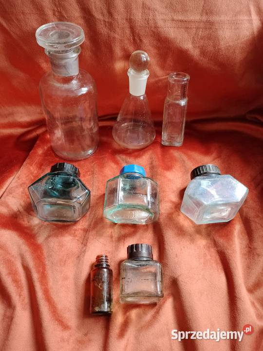 Stare butelki kałamarze prl zestaw Choszczno