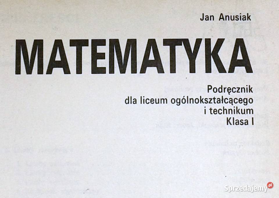 Matematyka kl 1 Jan Anusiak Chełm