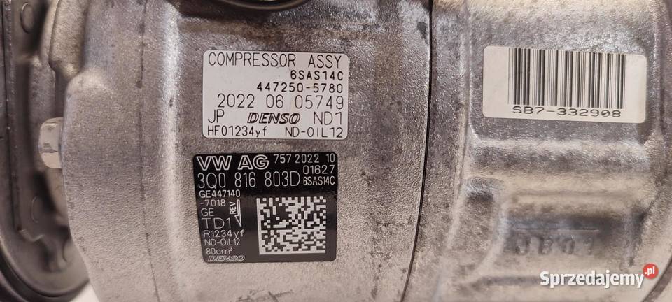 VW TIGUAN II SPRĘŻARKA KLIMATYZACJI 3Q0816803D