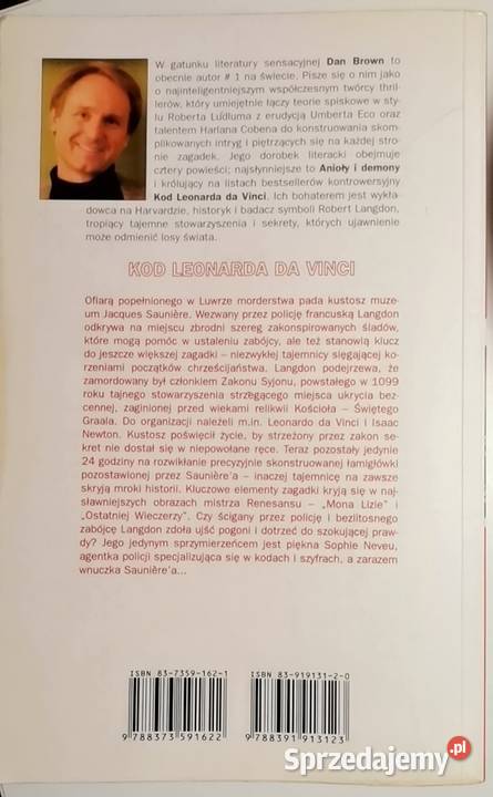 Kod Leonarda da Voinci Dan Brown Rok wydania 2004 podlaskie Białystok