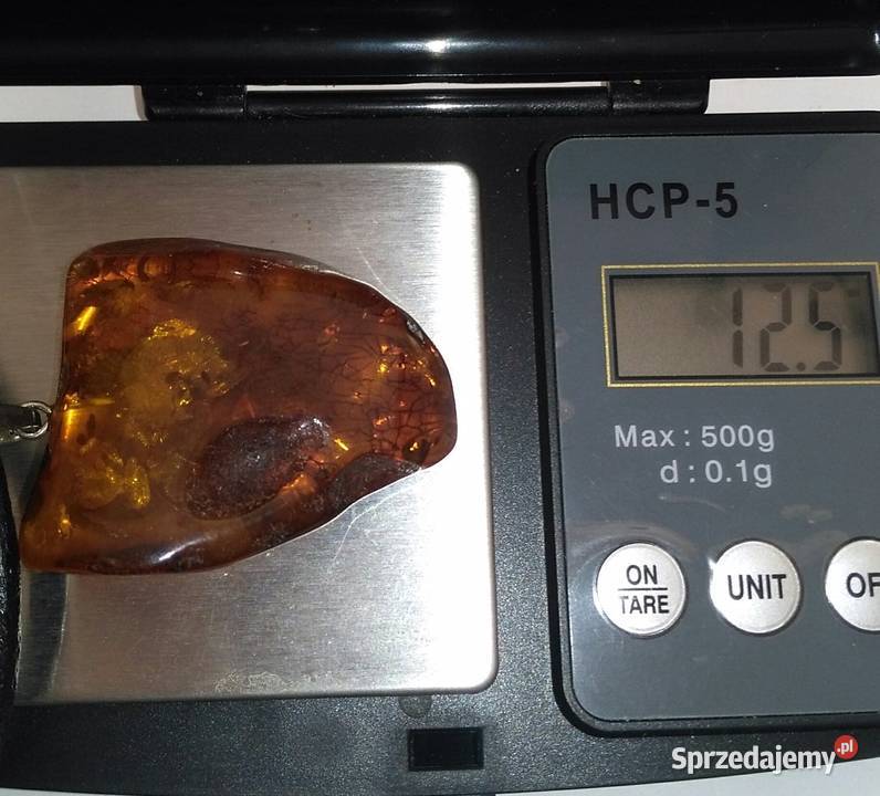 zawieszka z duzym bursztynem śląskie Blachownia